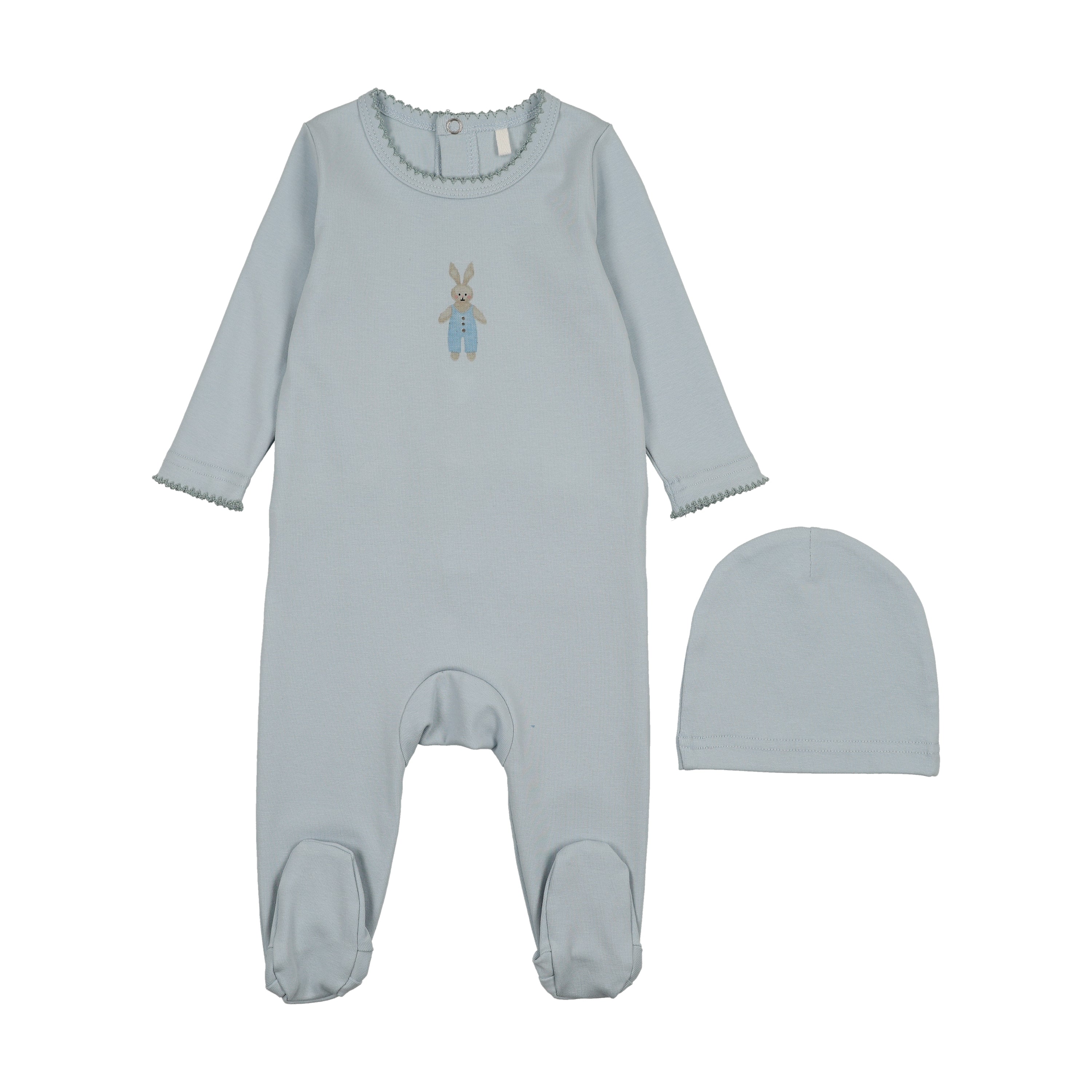 Bunny Graphic Footie- Blue