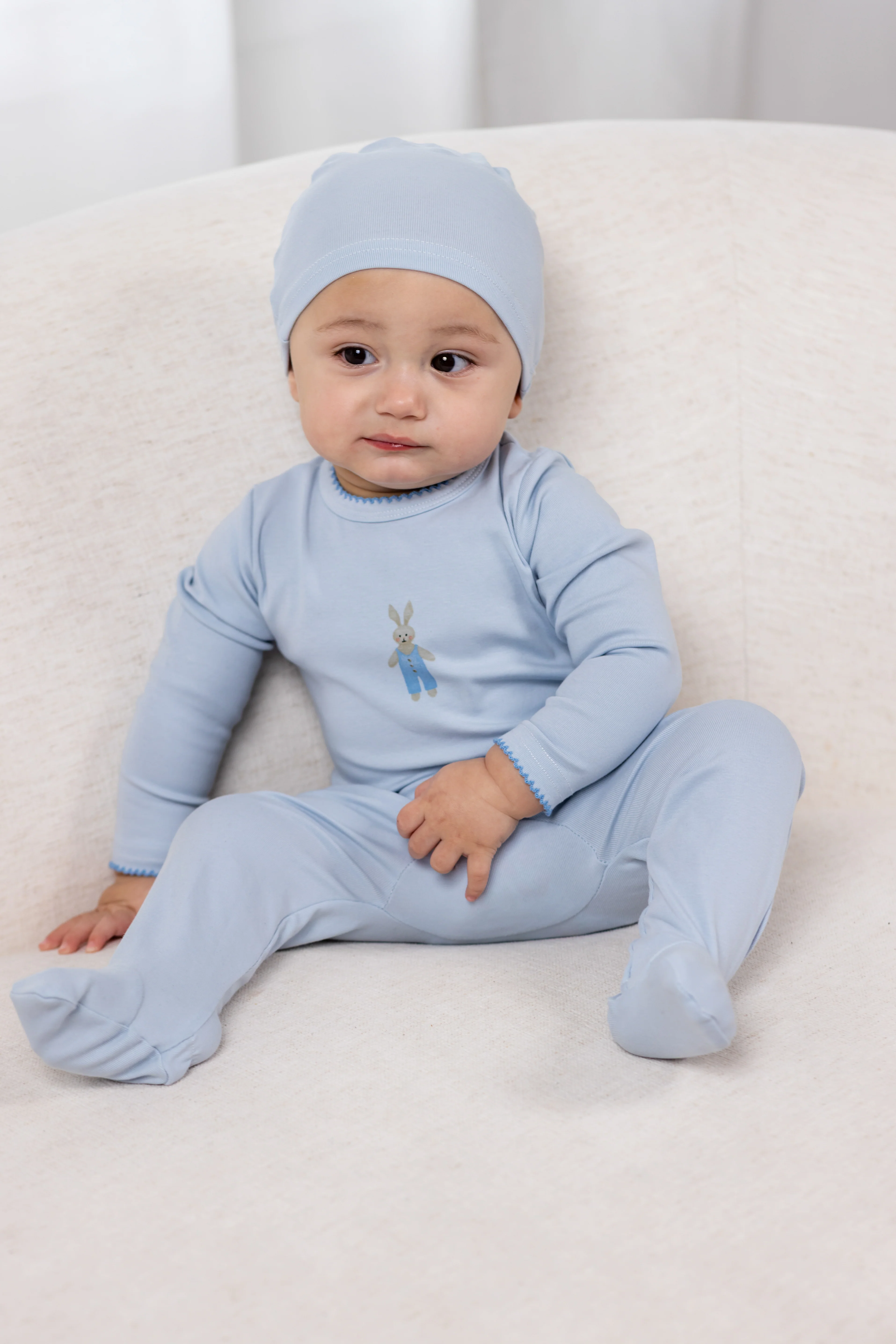 Bunny Graphic Footie- Blue - Image 2