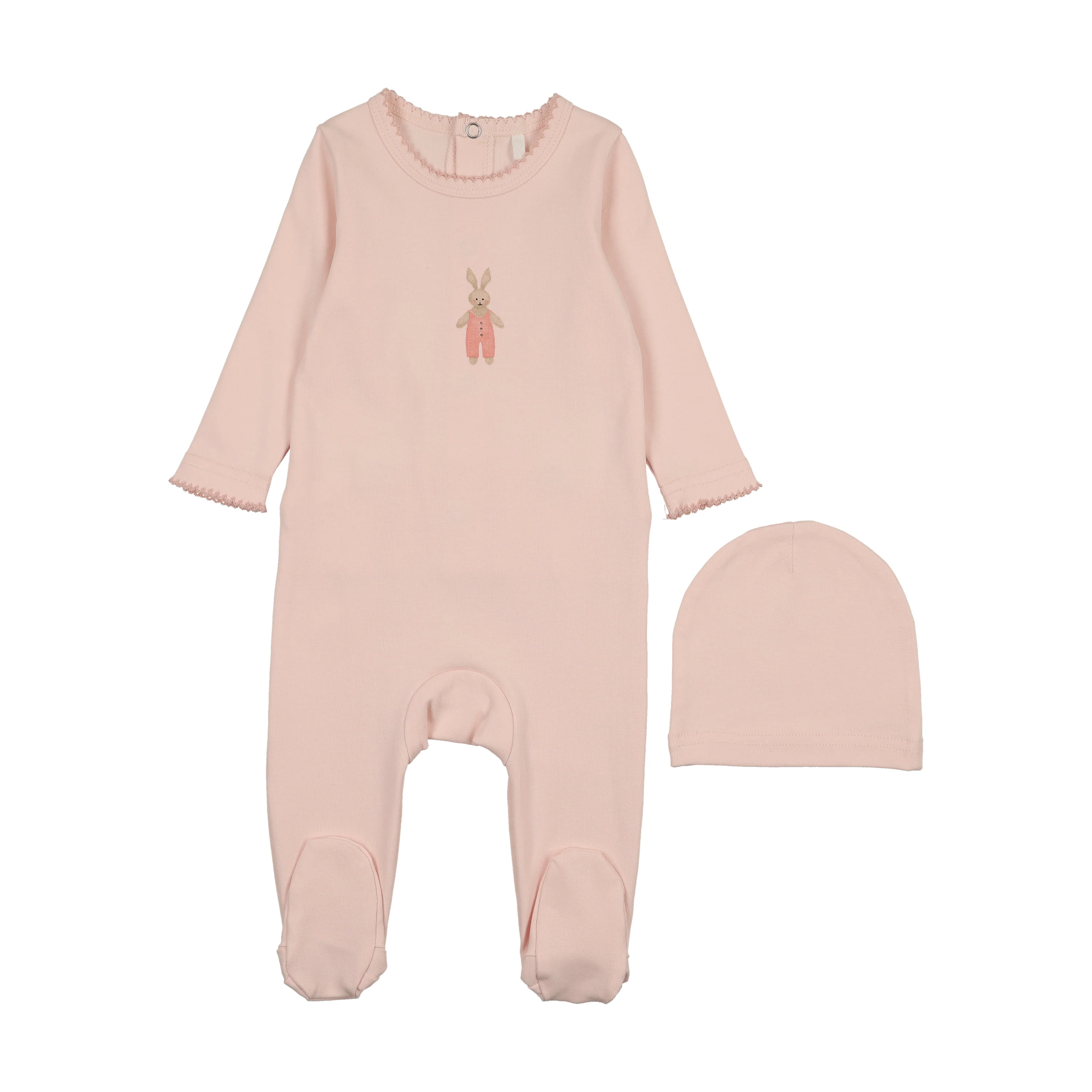 Bunny Graphic Footie- Blush