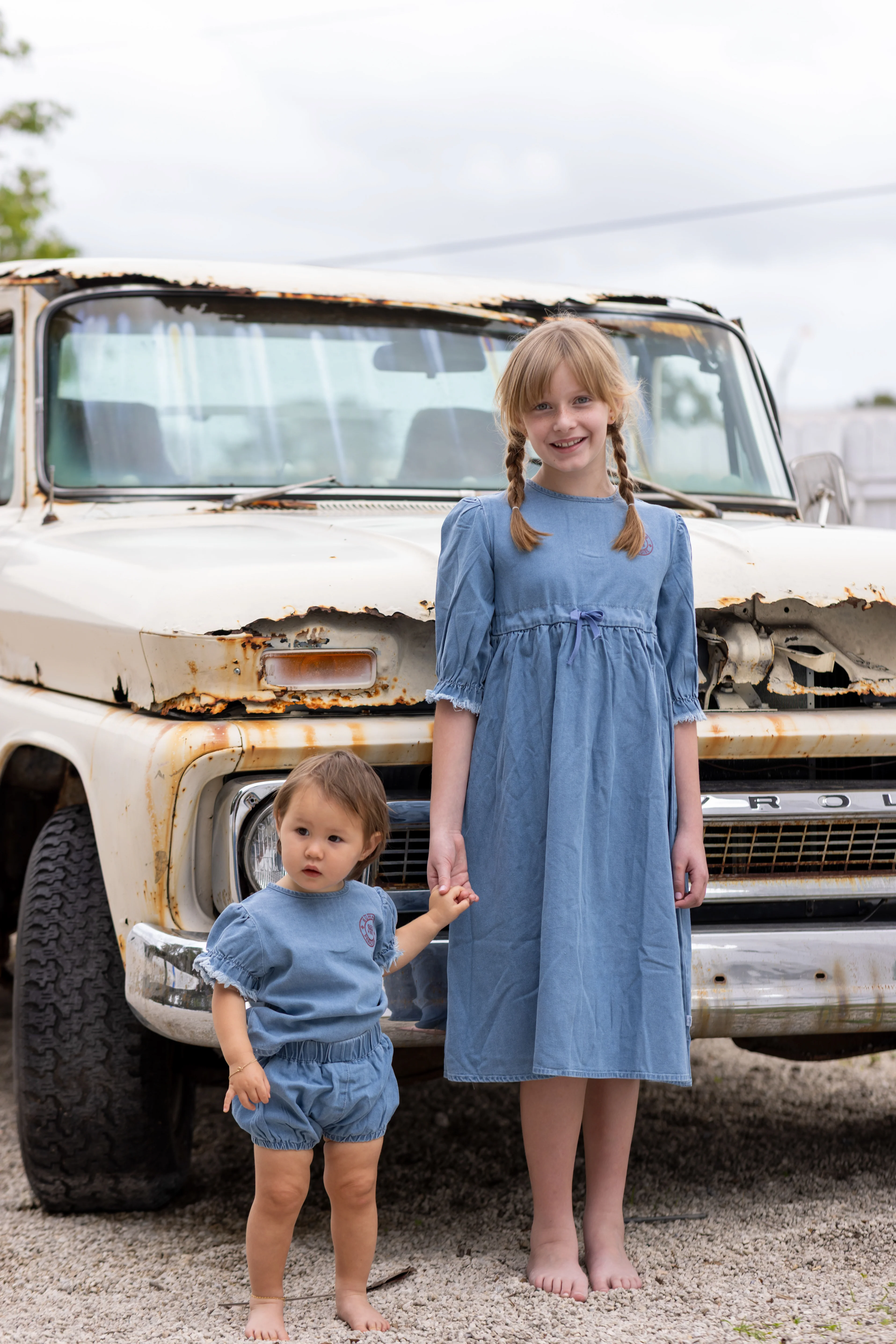 Denim 3/4 Sleeve Dress - Image 4