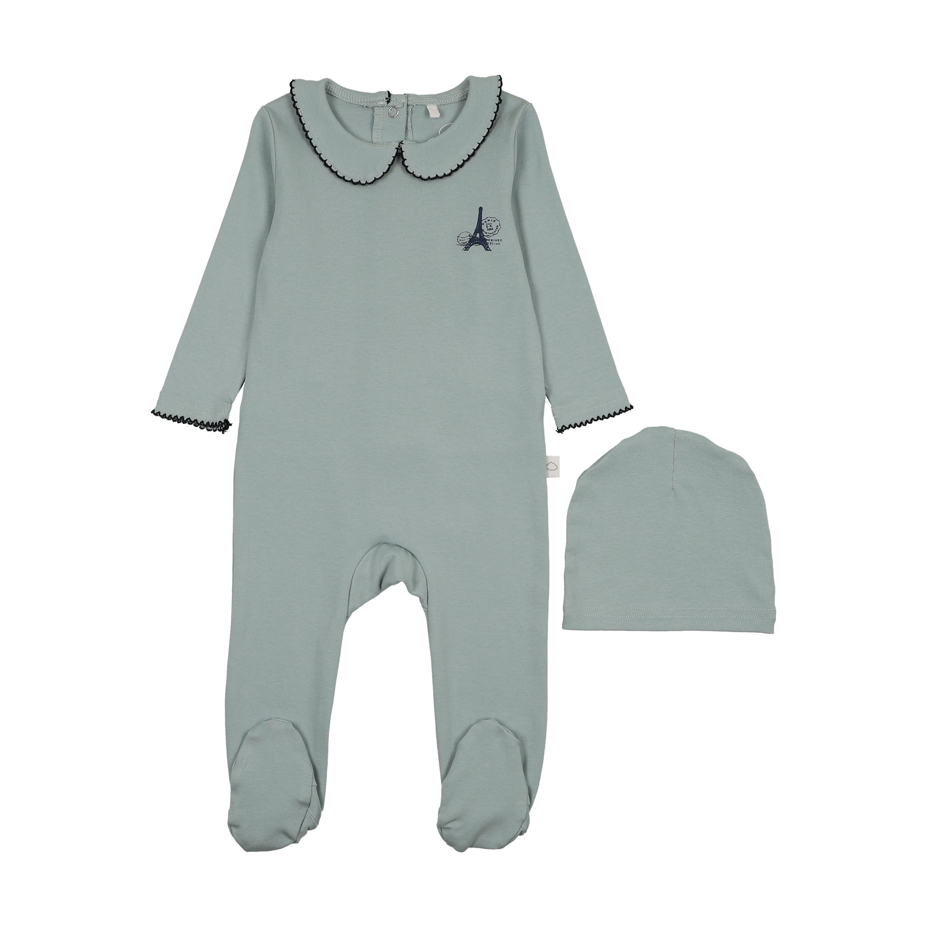 French Grandpa Footie- Blue