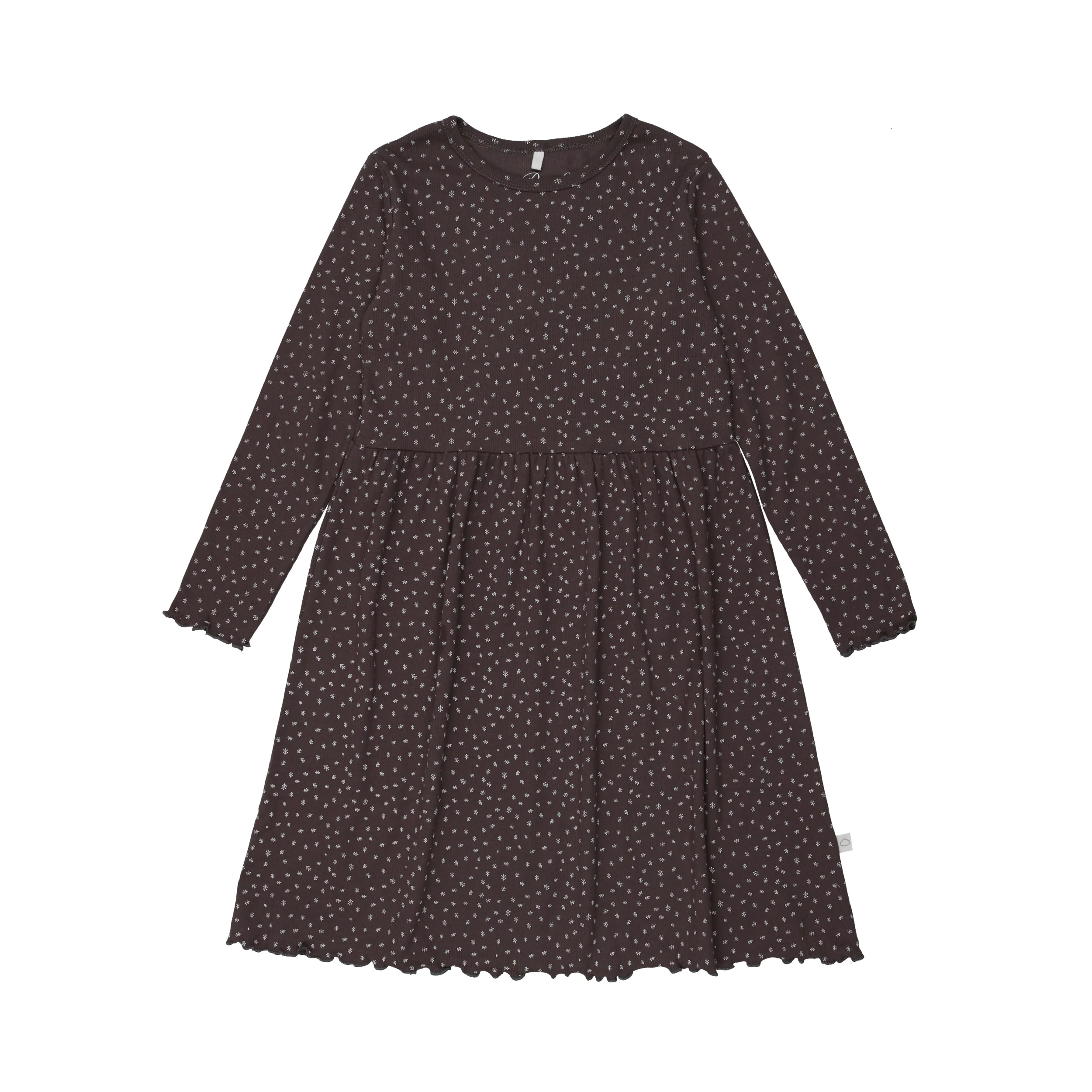 Leaf Print Dress- Gray
