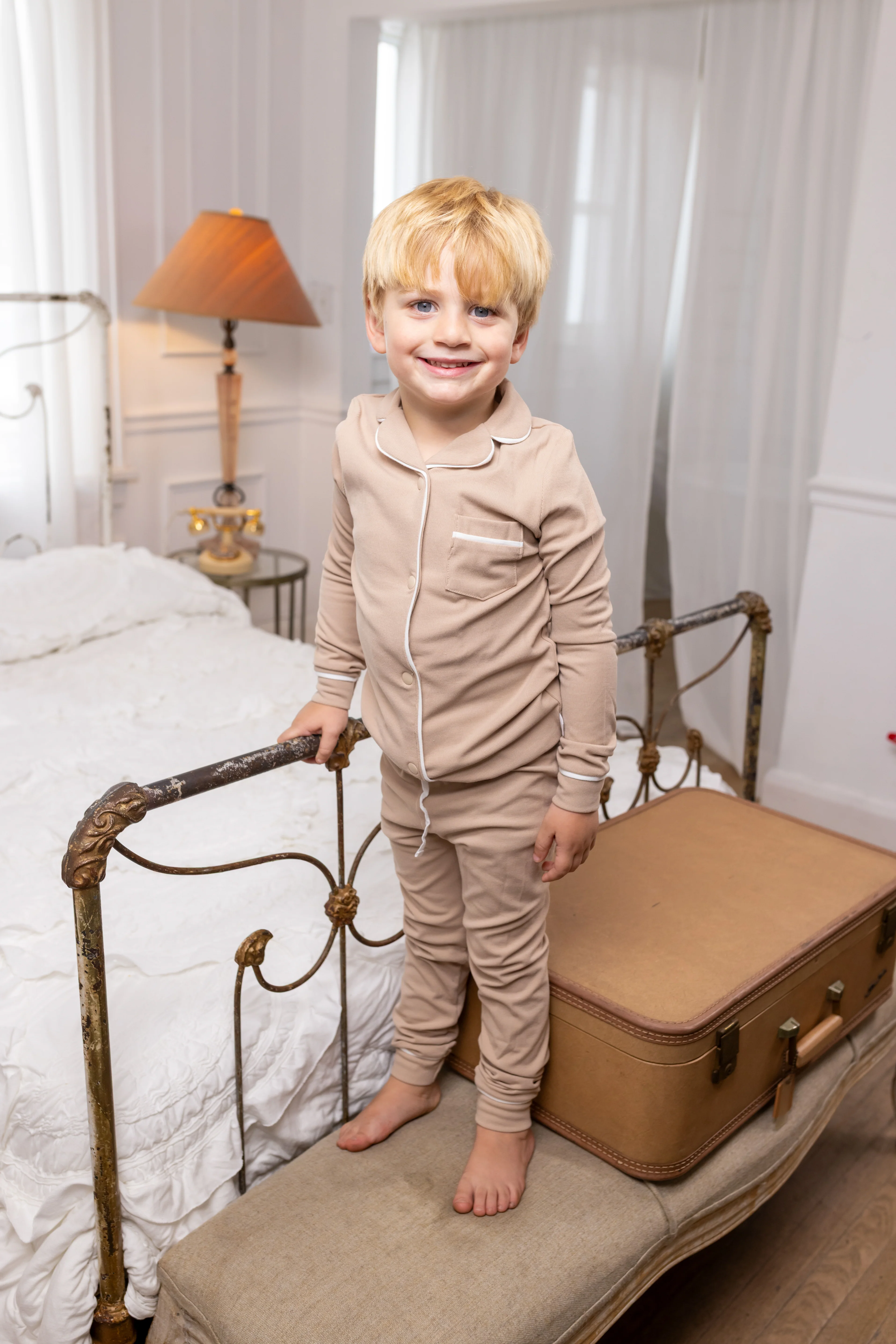 Ribbed Grandpa PJ- Cocoa - Image 2