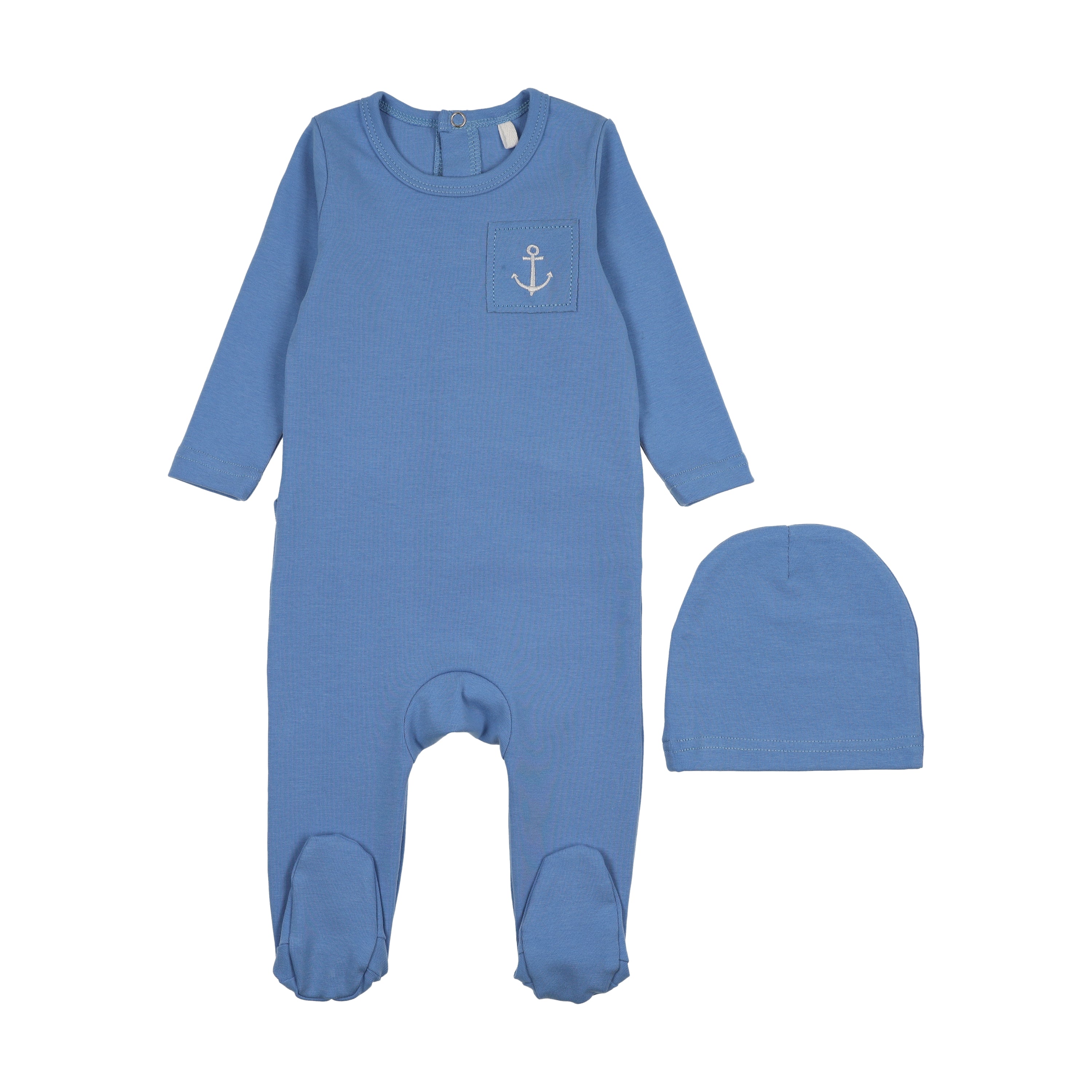Stitched Graphic Footie- Blue