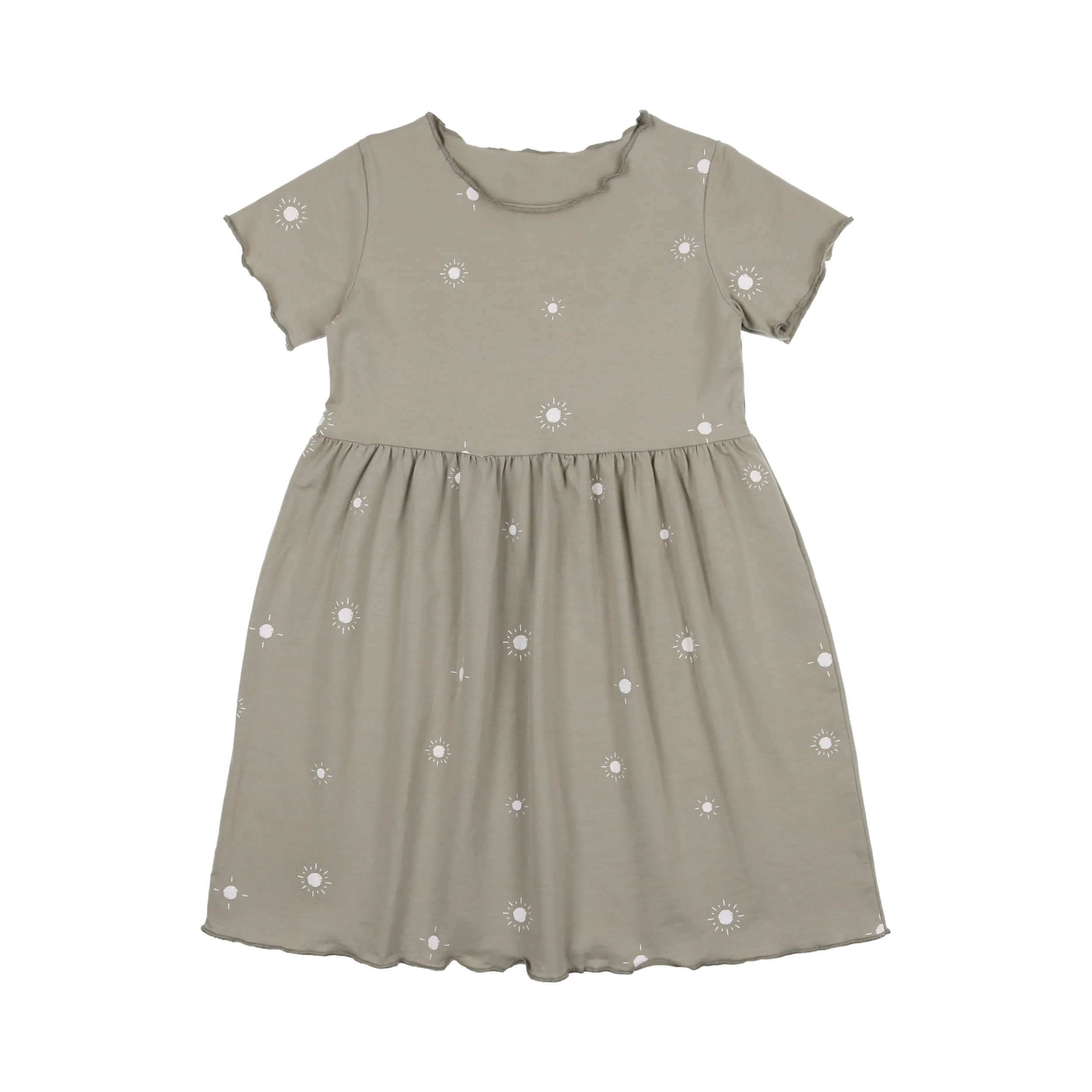Sun Print Short Sleeve Dress- Sage