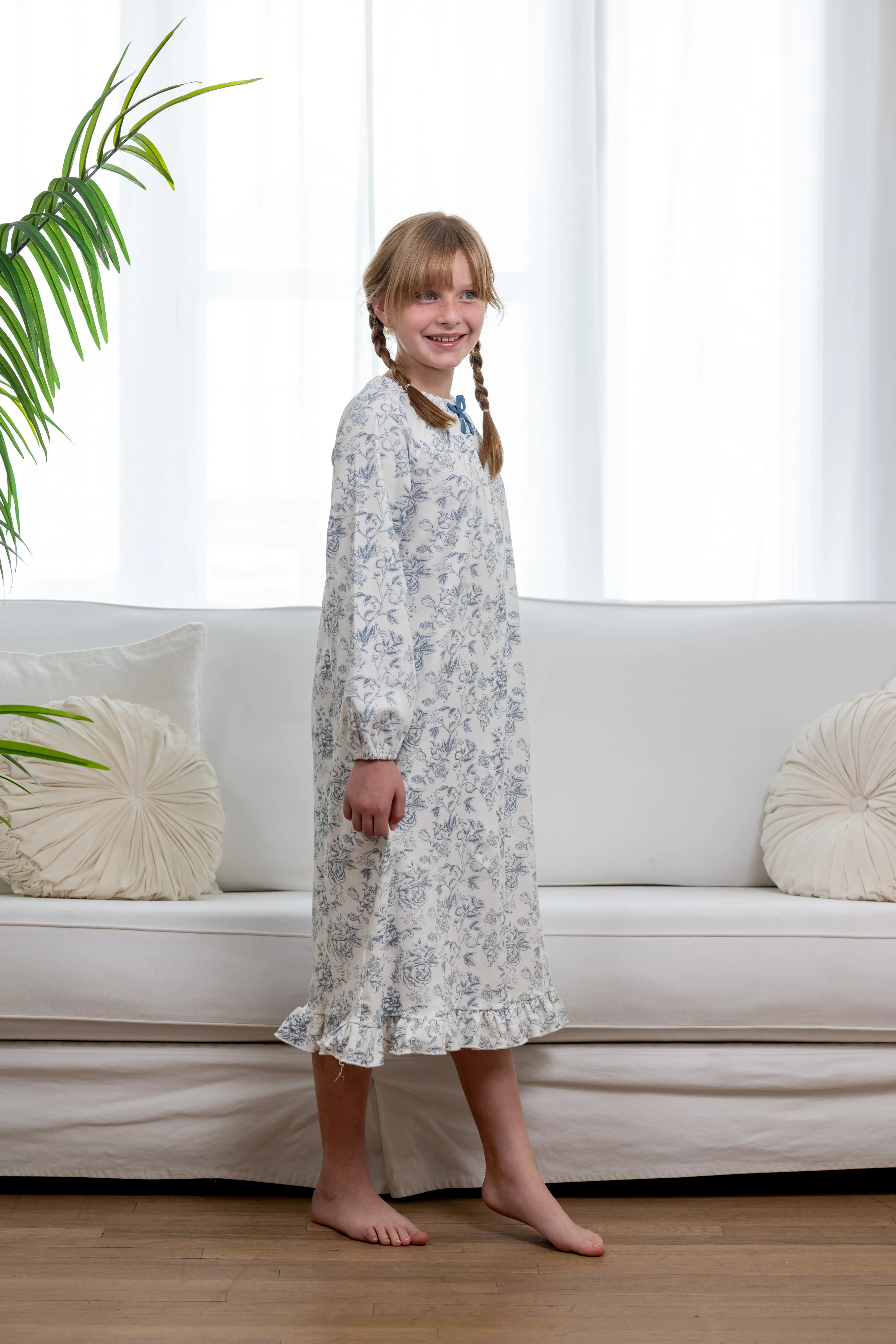 Toile Nightgown- Blue - Image 2