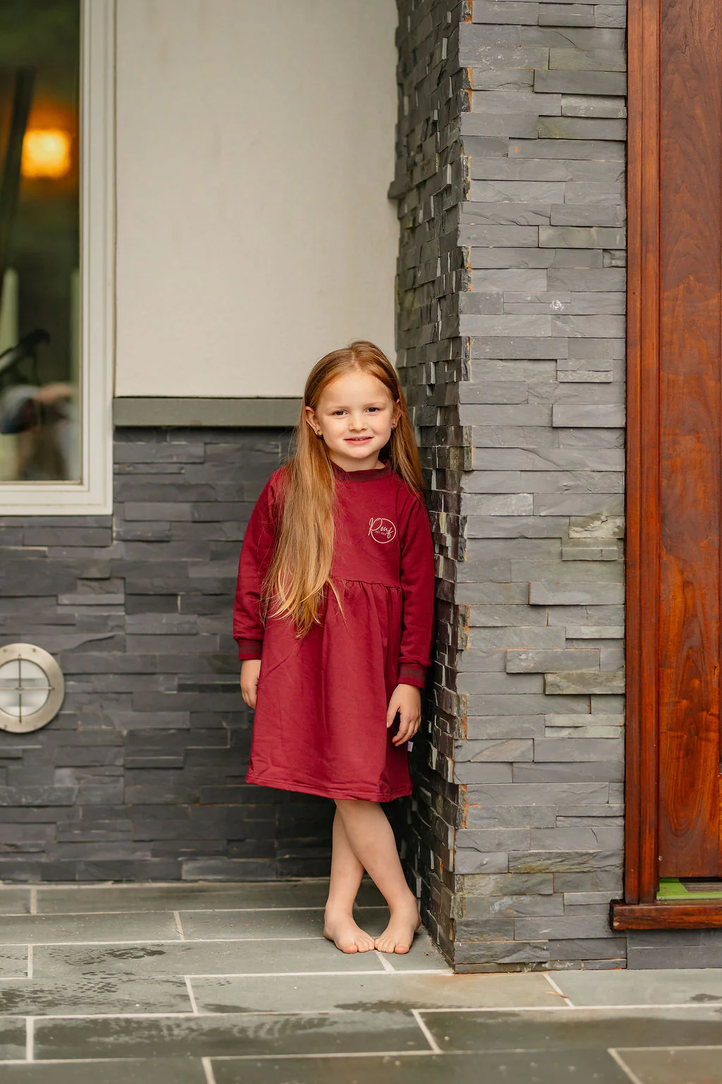 Varsity Dress- Burgundy - Image 3