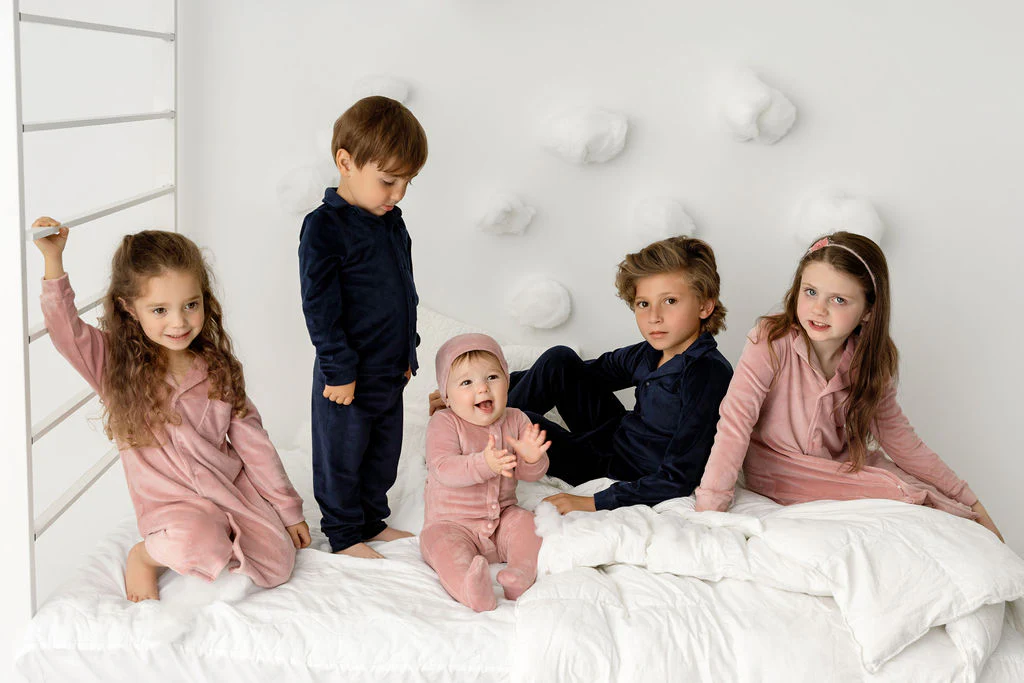Velour Footie- Pink - Image 5